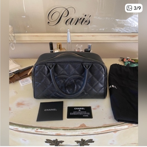 CHANEL QUILTED CAVIAR BOWLER - Picture 3 of 9